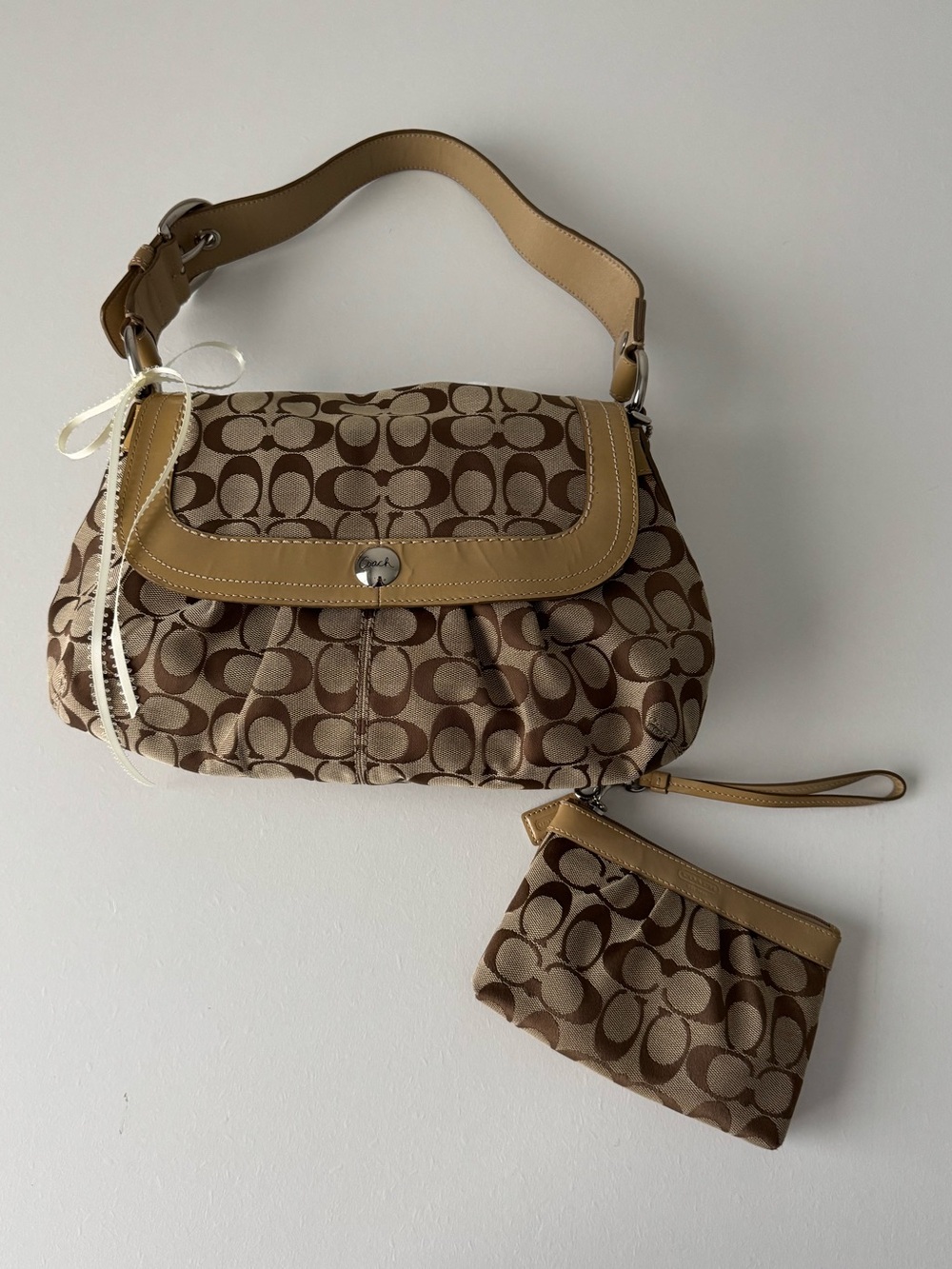 Coach SoHo Pleated Shoulder Bag & Matching Wallet / Wristlet
